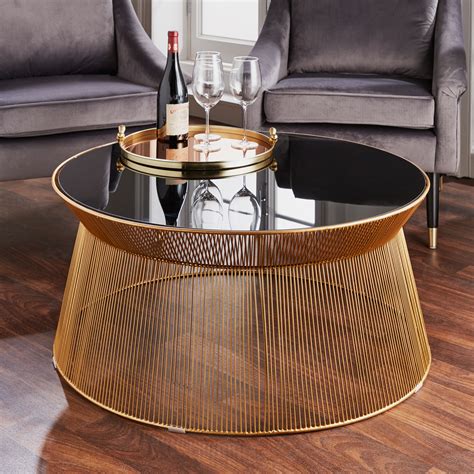 Black Curved Coffee Table